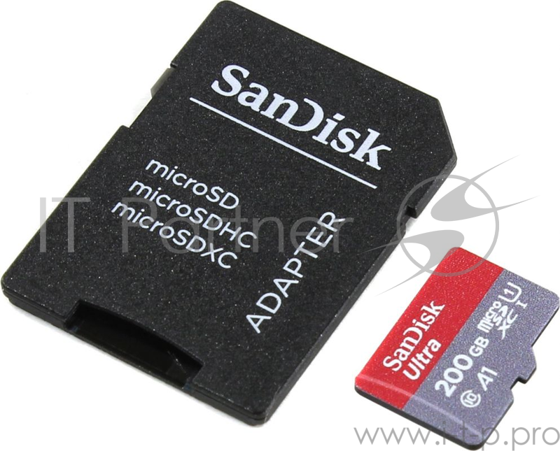 Флеш Карта MicroSD 200GB SanDisk MicroSD Class 10 Ultra (SD адаптер) UHS-I A1 100MB/s