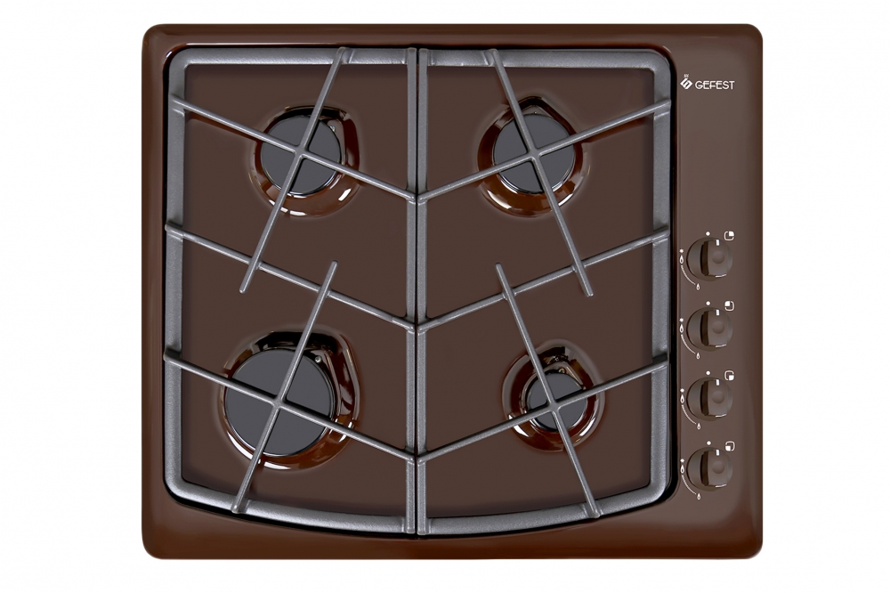 Варочная поверхность газовая Gefest СН 1211 К17, эмалированная сталь, коричневая