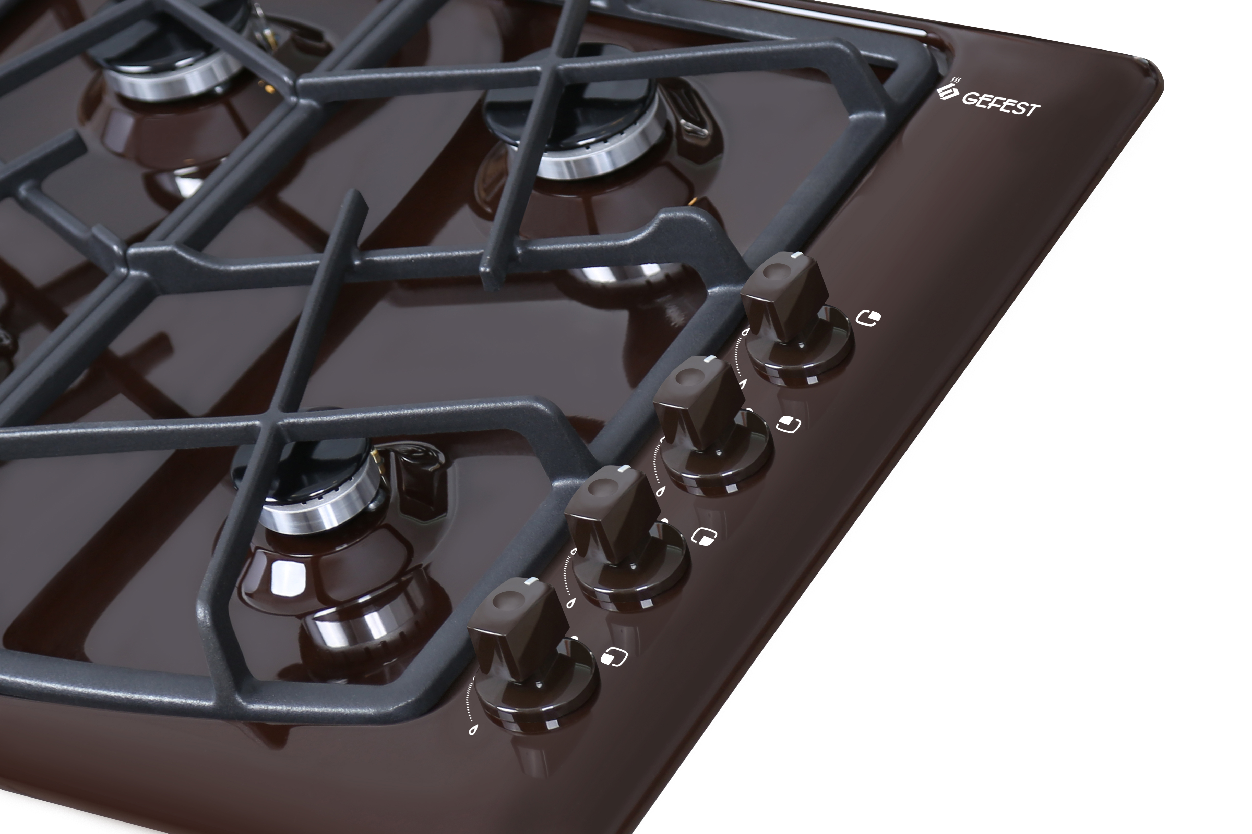 Варочная поверхность газовая Gefest СН 1211 К17, эмалированная сталь, коричневая