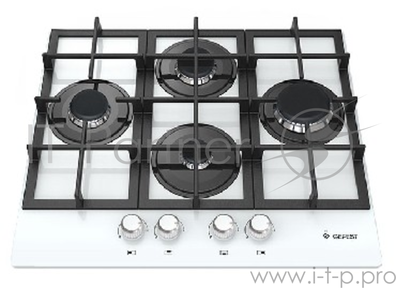 Варочная поверхность газовая Gefest ПВГ 2231-05 К12, закаленное стекло, белая