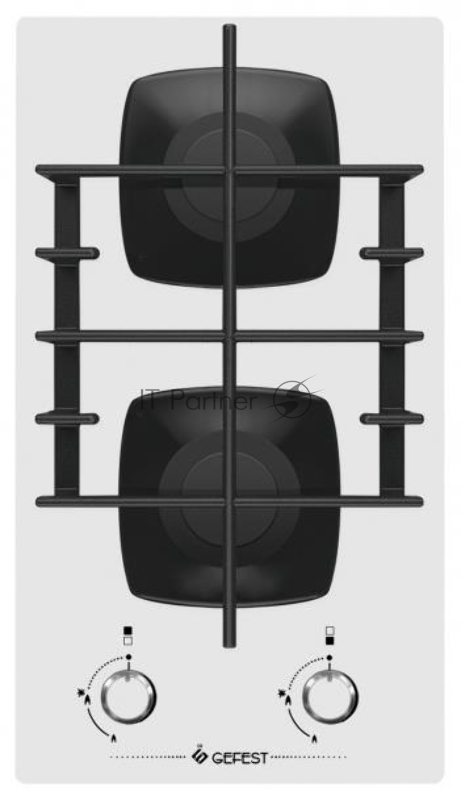 Варочная поверхность газовая Gefest ПВГ 2002 К12, закаленное стекло, белая