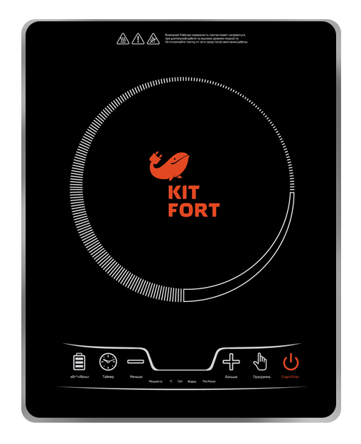 Плита Электрическая Kitfort КТ-102 белый/черный (настольная)
