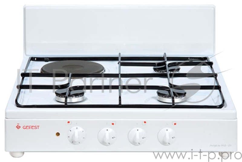Плита Комбинированная Gefest ПГЭ 910-01 белый, настольная