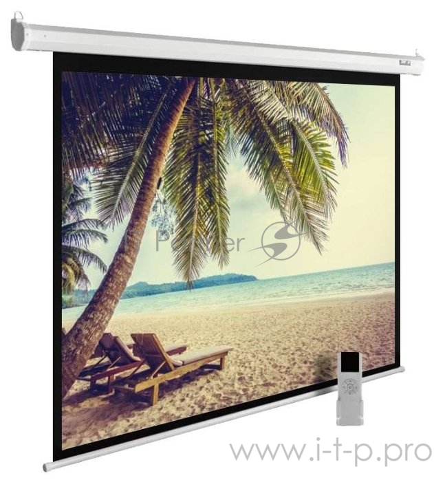 Экран Cactus 360x360см MotoExpert CS-PSME-360x360-WT 1:1 настенно-потолочный рулонный белый (моториз