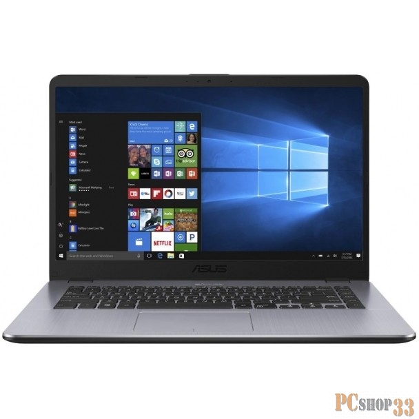 Ноутбук ASUS X505BA-BR016T (A9-9420-3.00ГГц, 4ГБ, 1000ГБ, R5, LAN, WiFi, BT, WebCam, 15.6 1366x768, W10 H), серый