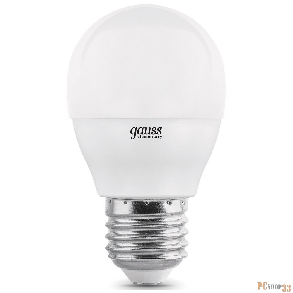 GAUSS Светодиодные лампы GAUSS 53227T Светодиодная лампа LED Elementary Шар 7W E27 4100K 1/40 (3 лампы в упаковке)