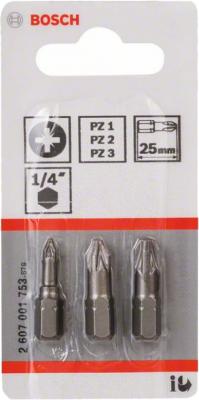 Биты Bosch 2607001753 3 БИТЫ 25ММ PZ/1/2/3 XH