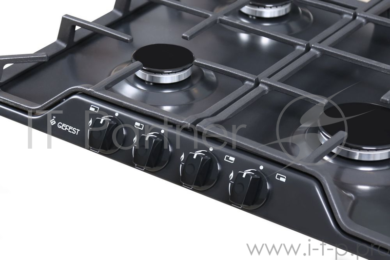 Варочная поверхность газовая Gefest ПВГ 1212-01 К2, эмалированный металл, черная