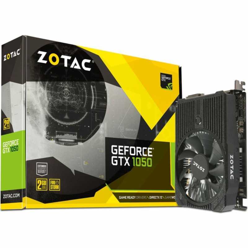 Видеокарта Zotac GTX1050 Mini PCI-E 2048Mb (ZT-P10500A-10L) PCI-E 3.0, ядро - 1354 МГц, Boost - 1455 МГц, память - 2 Гб GDDR5 7000 МГц,