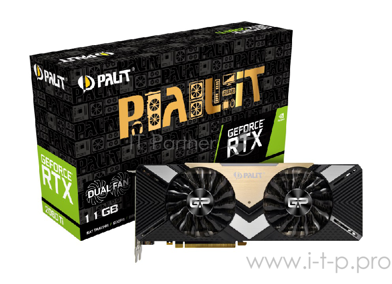 Видеокарта Palit PCI-E PA-RTX2080Ti DUAL 11G nVidia GeForce RTX 2080Ti 11264Mb 352bit GDDR6 1350/140