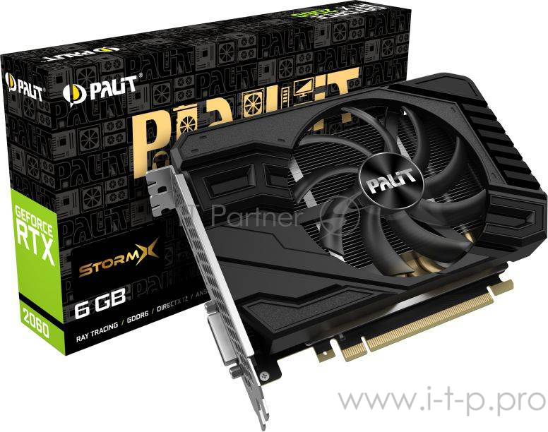 Видеокарта Palit PCI-E PA-RTX2060 STORMX 6G nVidia GeForce RTX 2060 6144Mb 192bit GDDR6 1365/14000 D