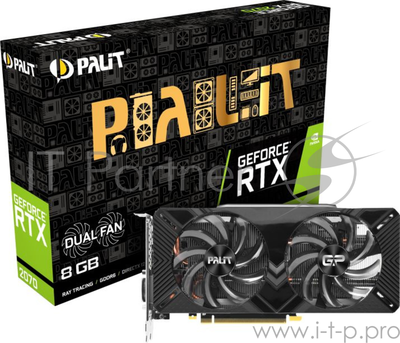 Видеокарта Palit PCI-E PA-RTX2070 DUAL 8G nVidia GeForce RTX 2070 8192Mb 256bit GDDR6 1410/14000/HDM