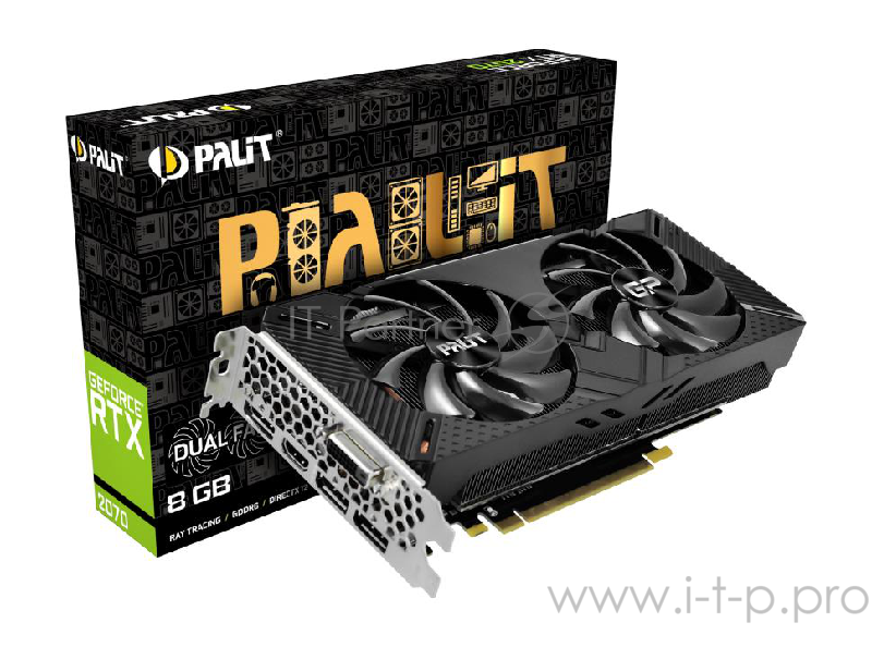 Видеокарта Palit PCI-E PA-RTX2070 DUAL 8G nVidia GeForce RTX 2070 8192Mb 256bit GDDR6 1410/14000/HDM