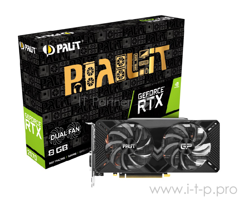 Видеокарта Palit PCI-E PA-RTX2070 DUAL 8G nVidia GeForce RTX 2070 8192Mb 256bit GDDR6 1410/14000/HDM