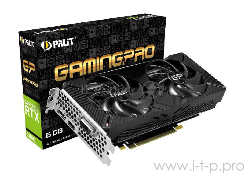 Видеокарта Palit PCI-E PA-RTX2060 GAMINGPRO 6G nVidia GeForce RTX 2060 6144Mb 192bit GDDR6 1365/1400