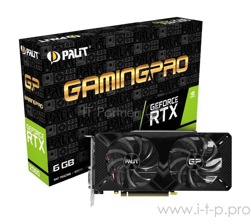 Видеокарта Palit PCI-E PA-RTX2060 GAMINGPRO 6G nVidia GeForce RTX 2060 6144Mb 192bit GDDR6 1365/1400