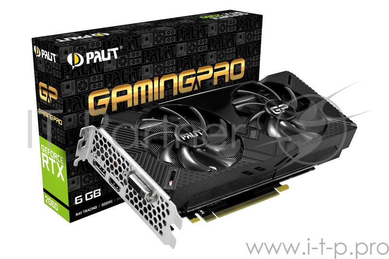 Видеокарта Palit PCI-E PA-RTX2060 GAMINGPRO 6G nVidia GeForce RTX 2060 6144Mb 192bit GDDR6 1365/1400