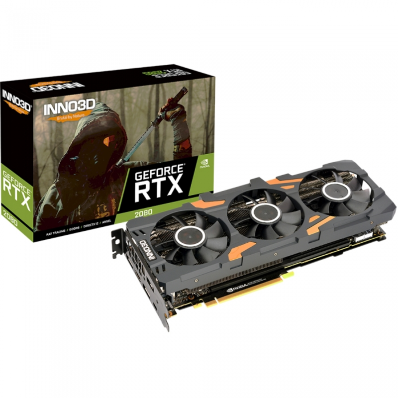 Видеокарта 8Gb PCI-E Inno3D GeForce RTX 2080 Gaming OC X3 N20803-08D6X-1180VA24 RTX2080, GDDR6, 2