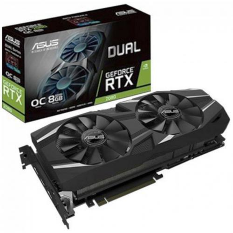 Видеокарта 8Gb PCI-E ASUS DUAL-RTX2080-O8G RTX 2080, GDDR6, 256bit, HDCP, HDMI, 3xDP, Retail