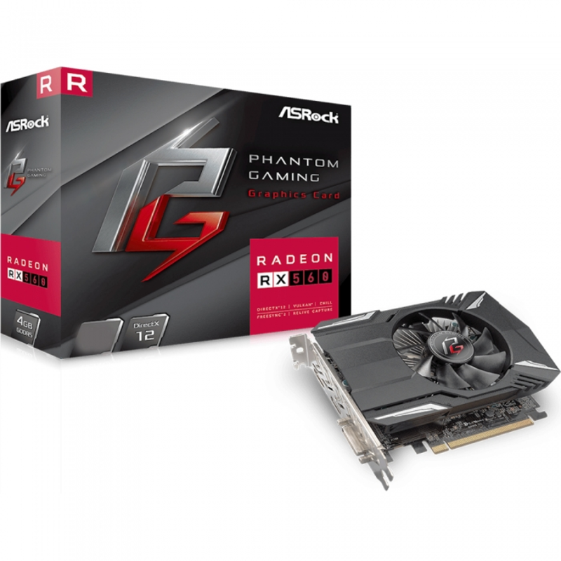 Видеокарта 2Gb PCI-E ASRock Phantom Gaming Radeon RX560 2G RX560, GDDR5, 128bit, DVI, HDMI, DP, R