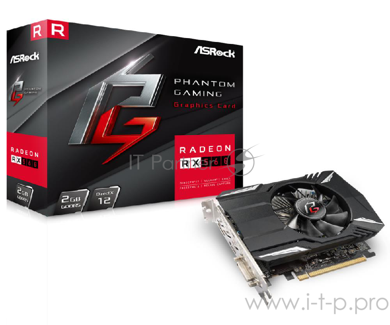 Видеокарта 2Gb PCI-E ASRock Phantom Gaming Radeon RX560 2G RX560, GDDR5, 128bit, DVI, HDMI, DP, R