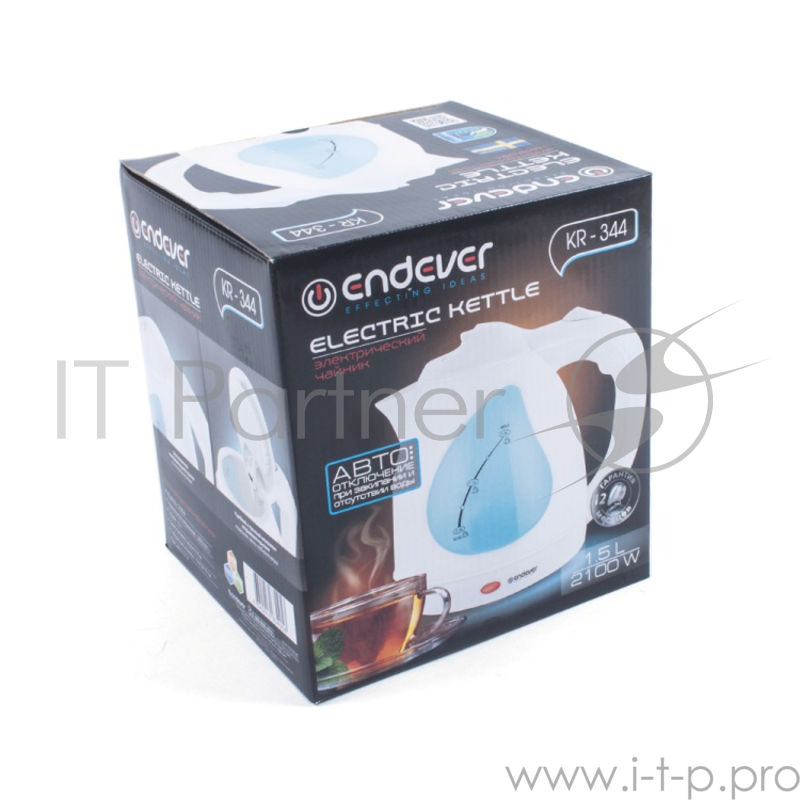 Чайник электрический Endever Skyline KR-344 белый/голубой