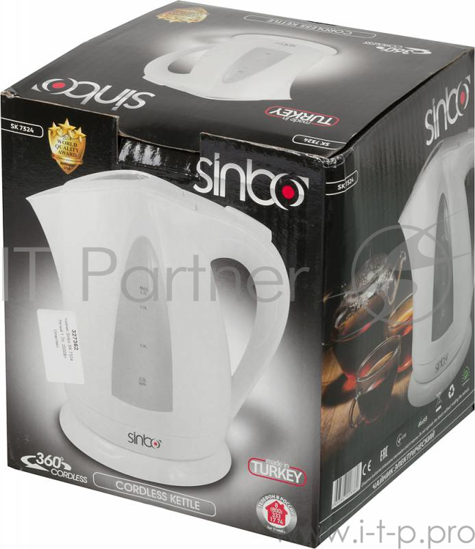 Чайник электрический Sinbo SK 7324 1.7л. 2000Вт белый (корпус: пластик)