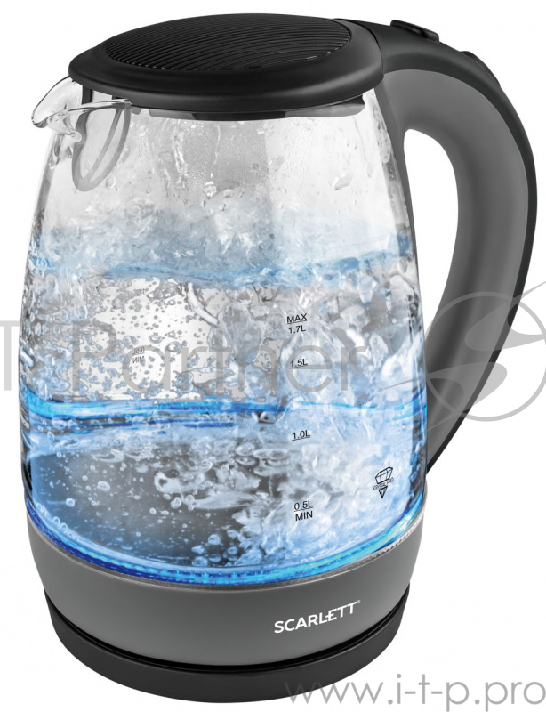 Чайник электрический Scarlett SC-EK27G50 1.7л. 2200Вт черный (корпус: стекло)