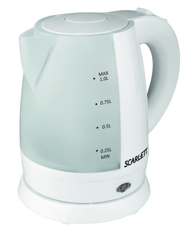 Чайник электрический Scarlett SC-EK18P40 1л. 1600Вт белый (корпус: пластик)