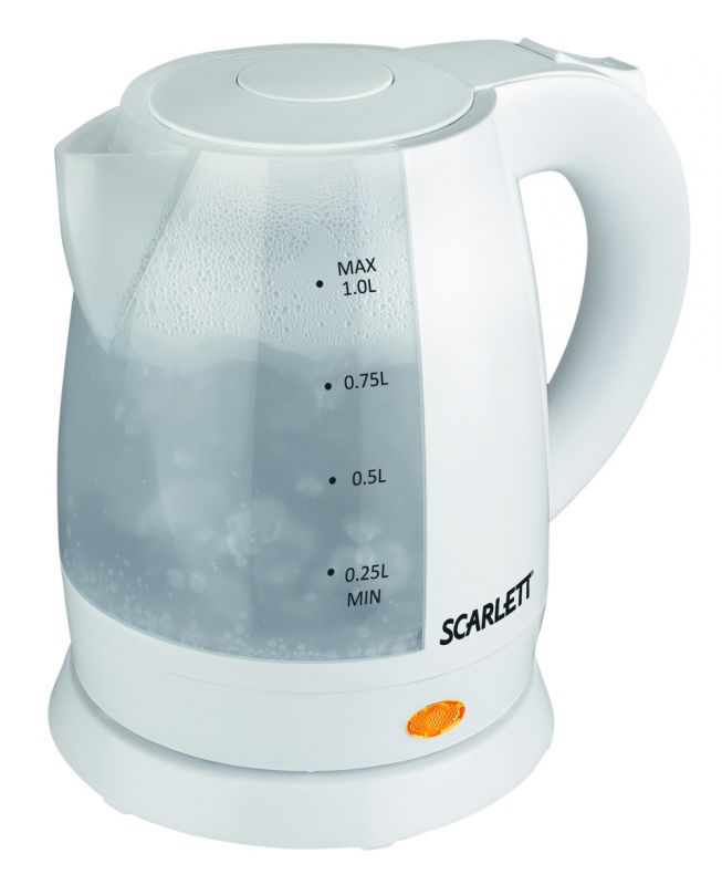Чайник электрический Scarlett SC-EK18P40 1л. 1600Вт белый (корпус: пластик)