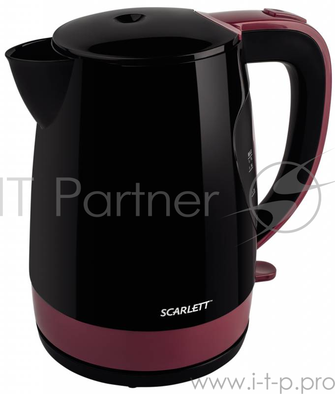 Чайник электрический Scarlett SC-EK18P26 1.7л. 2200Вт черный/бордовый (корпус: пластик)