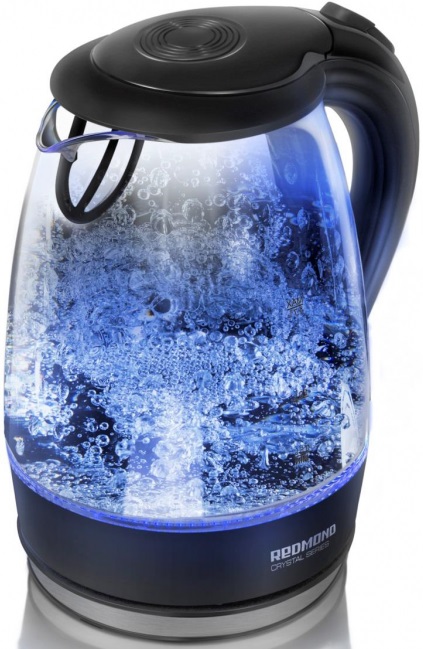 Чайник электрический Redmond RK-G161 1.7л. 2200Вт черный (корпус: стекло)