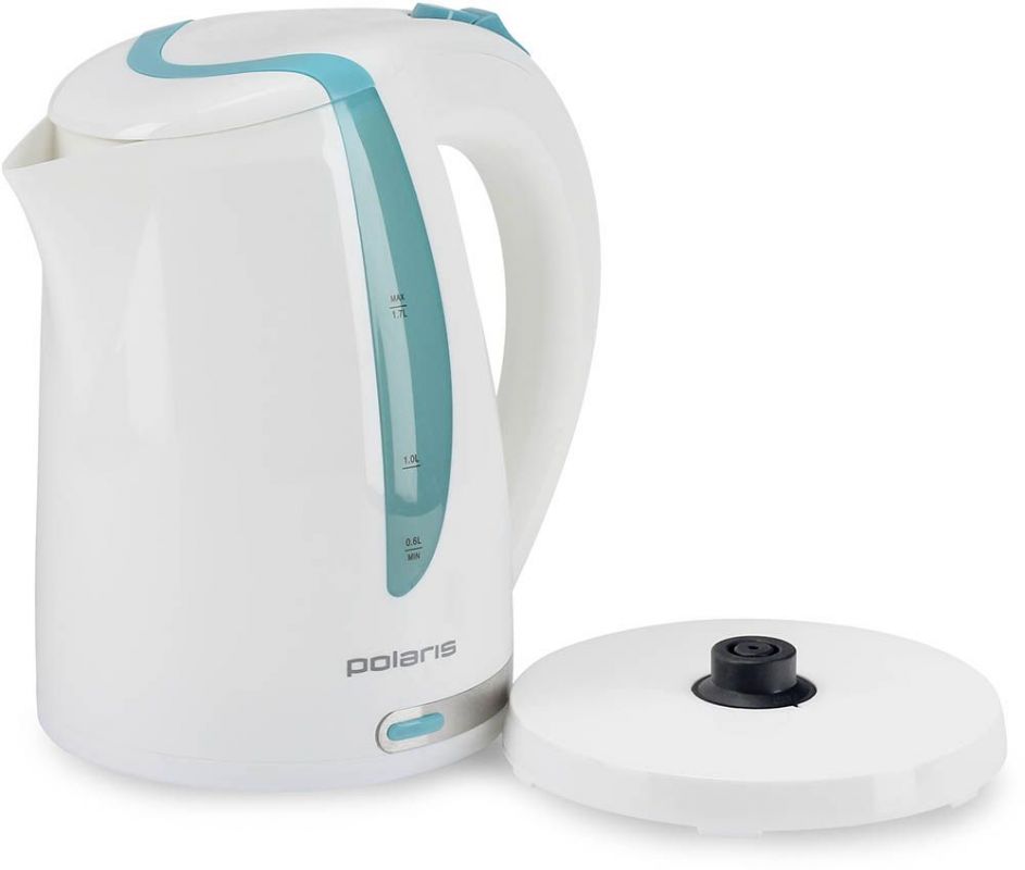 Чайник электрический Polaris PWK 1736CL белый/бирюзовый