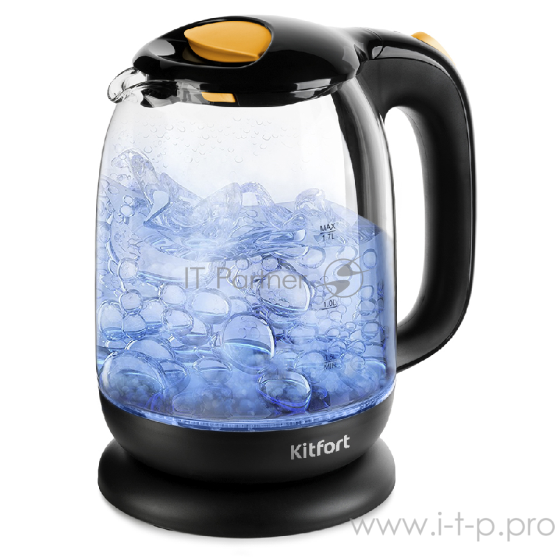 Чайник электрический Kitfort КТ-625-4 черный/желтый