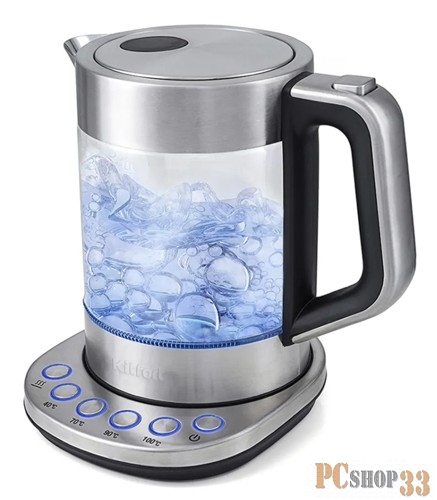 Чайник электрический Kitfort КТ-616 серебристый/черный