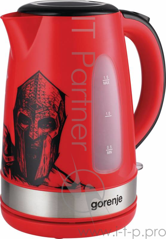 Чайник электрический Gorenje K15FCSM 1.5л. 2200Вт красный/серебристый (корпус: пластик)