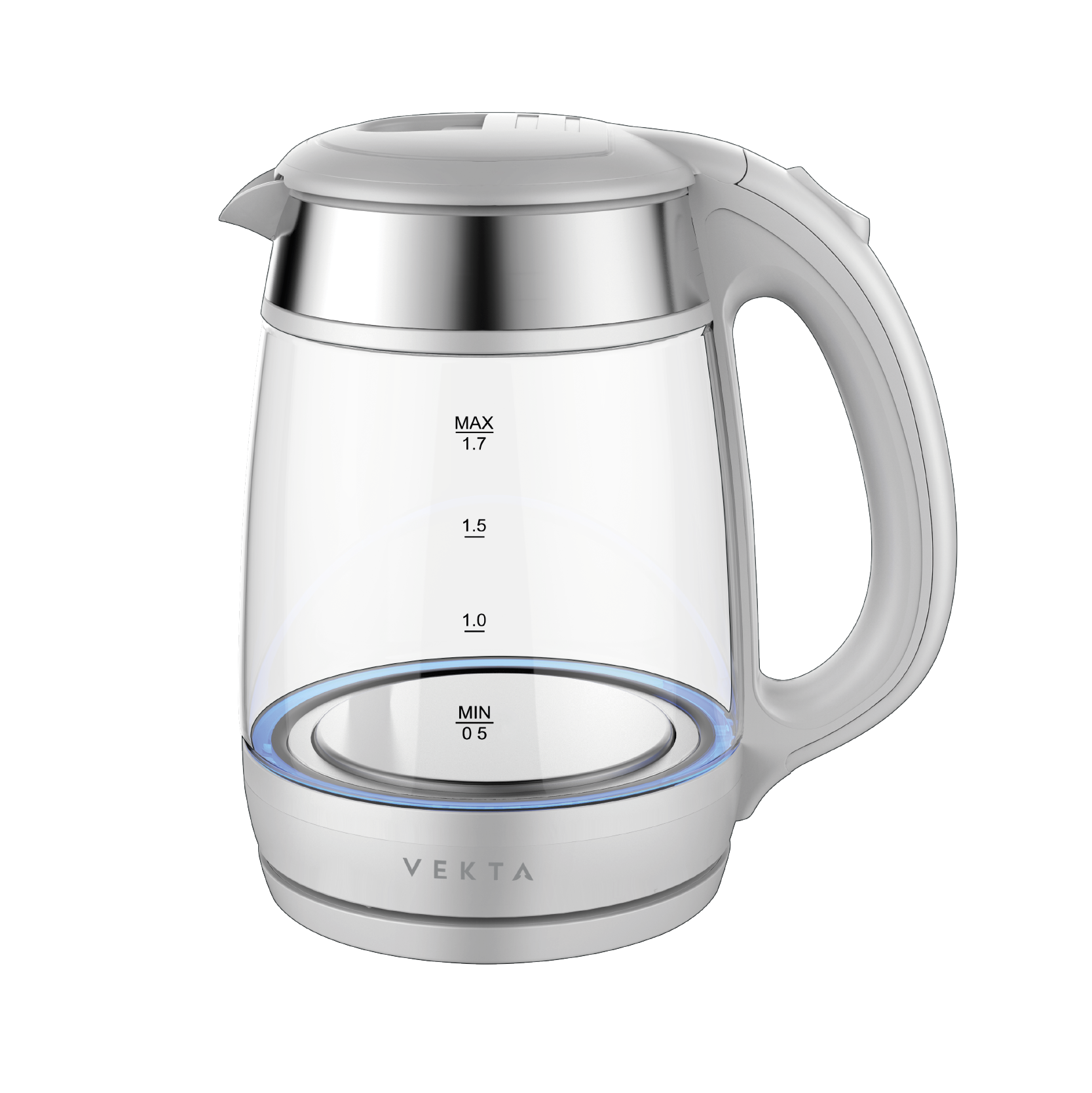 Чайник VEKTA KMG-1703 белый/стальной