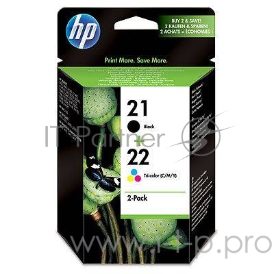 Картридж струйный HP 21+22 SD367AE многоцветный/черный x2уп. для HP DJ 3900/D1400/D1500