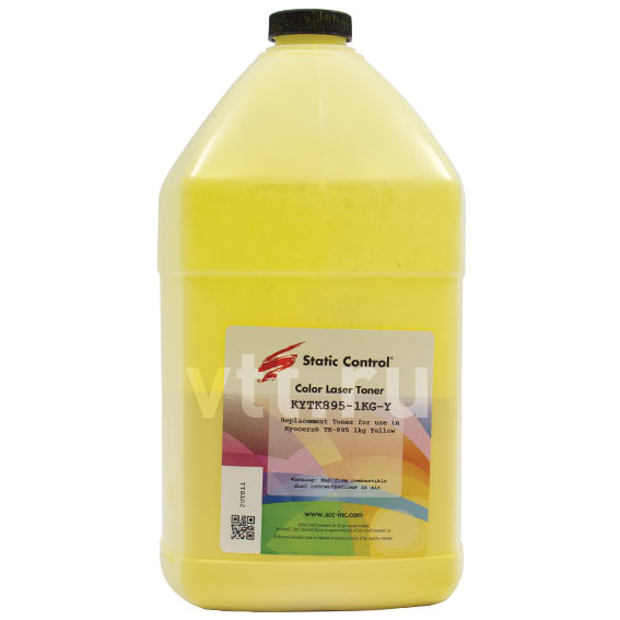Тонер Static Control KYTK895-1KG-Y желтый флакон 1000гр. для принтера Kyocera Mita FS C8020/C8025/C8