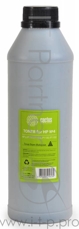 Тонер Cactus CS-THP4-1000 черный флакон 1000гр. для принтера HP LJ P1005/P1006/P1100/P1102