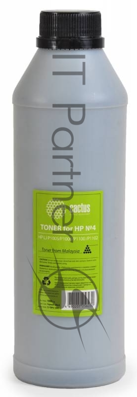 Тонер Cactus CS-THP4-1000 черный флакон 1000гр. для принтера HP LJ P1005/P1006/P1100/P1102