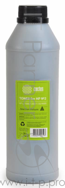 Тонер Cactus CS-THP1-1000 черный флакон 1000гр. для принтера HP LJ 1010/1012/1015