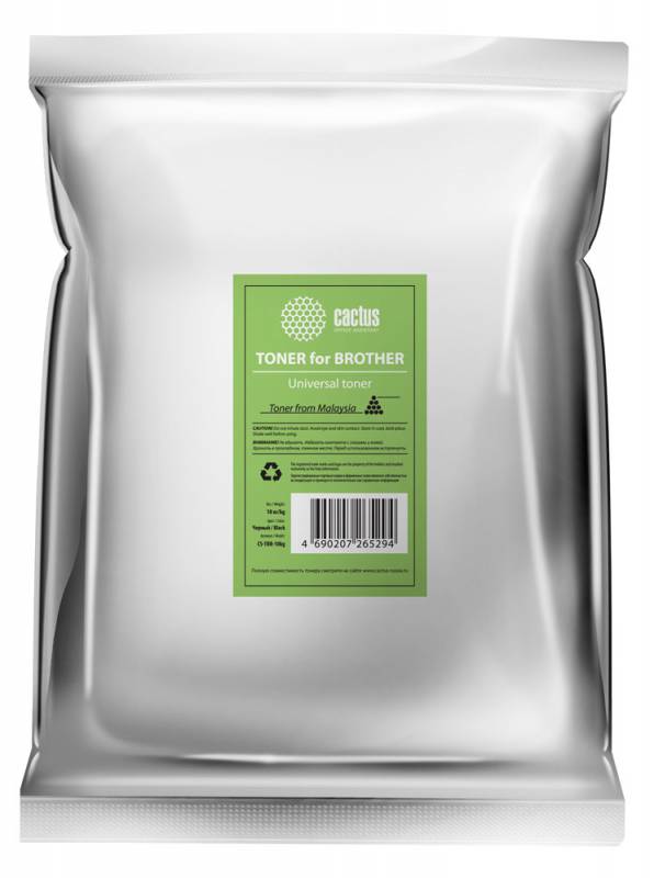 Тонер Cactus CS-TBR-10kg черный пакет 10000гр. для принтера Brother Universal