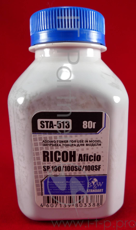 Тонер для Ricoh Aficio SP 100/200/202/203 (фл,80г) B&W Standart фас России