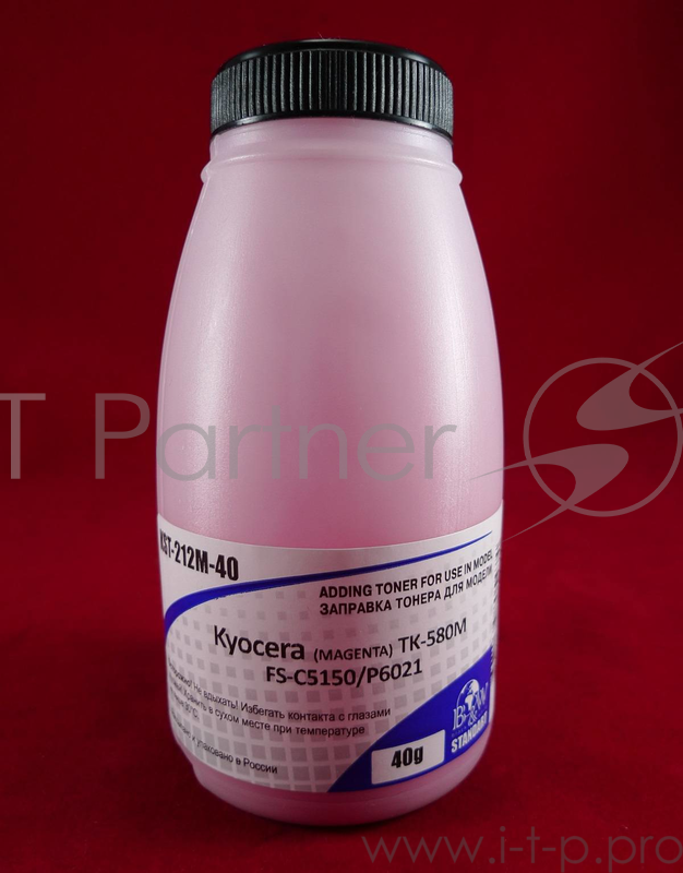 Тонер для Kyocera TK-580M, FS-C5150/P6021 Magenta (фл. 40г) 2,8K B&W Standart (Tomoegawa) фас. Росси