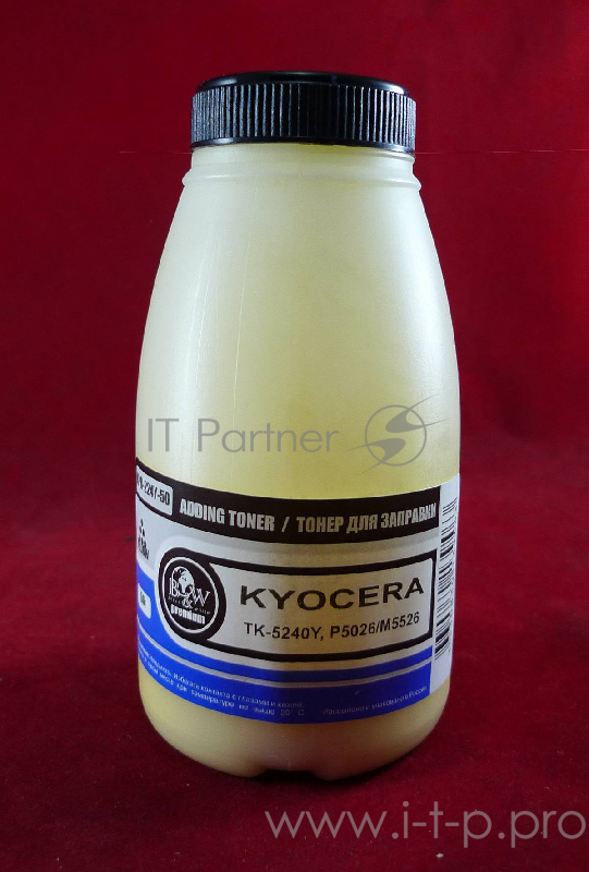 Тонер для Kyocera TK-5240Y, P5026/M5526 Yellow (фл. 50г) 3K B&W Premium фас. Россия