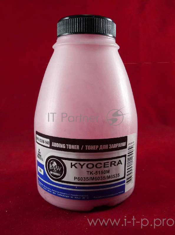 Тонер для Kyocera TK-5150M, P6035/M6035/M6535 Magenta (фл. 140г) Black&White Premium