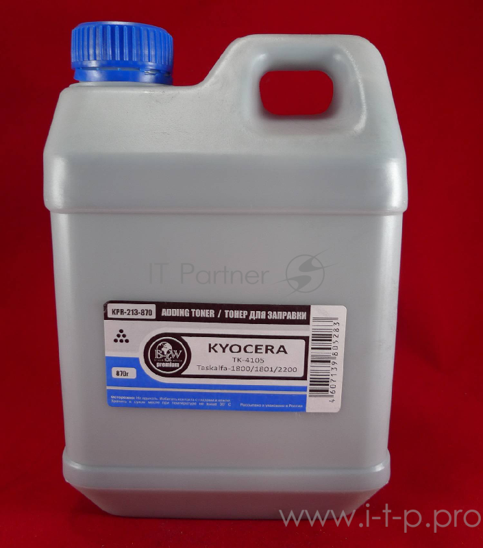 Тонер для Kyocera TK-4105 Taskalfa-1800/1801/2200 (кан. 870г) B&W Premium (Tomoegawa) фас. Россия
