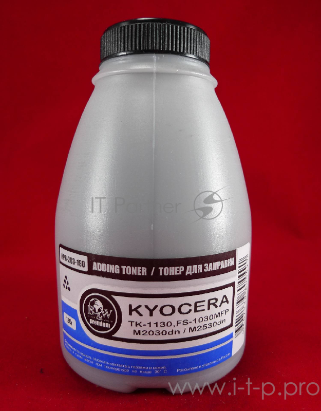 Тонер для Kyocera TK-1130, FS-1030MFP/1130MFP, M2030dn/M2530dn (фл. 190г) B&W Premium (Tomoegawa) фа