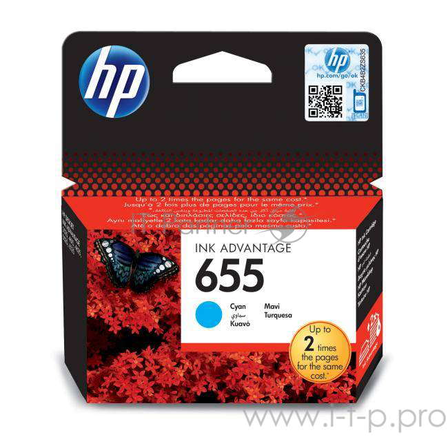 Картридж HP 655 CZ110AE (голубой) для Deskjet Ink Advantage 3525/4615/4625/5525/6525